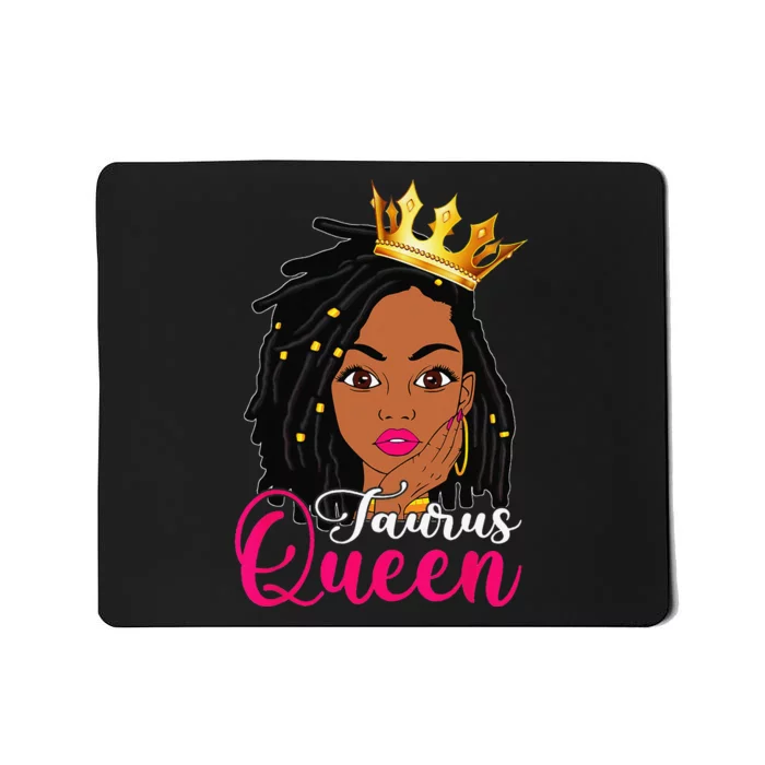 Taurus Queen Loc'd Hair Zodiac Birthday Black Wo Mousepad