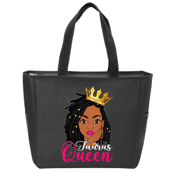 Taurus Queen Loc'd Hair Zodiac Birthday Black Wo Zip Tote Bag