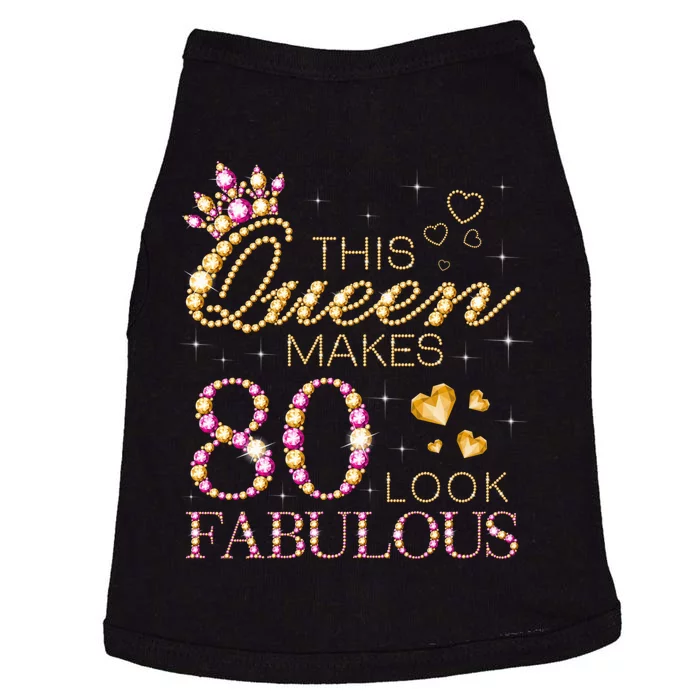 This Queen Makes 80 Look Fabulous 80th Birthday Queen B-day Doggie Tank