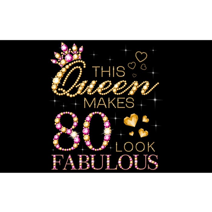 This Queen Makes 80 Look Fabulous 80th Birthday Queen B-day Long Sleeve Bumper Sticker