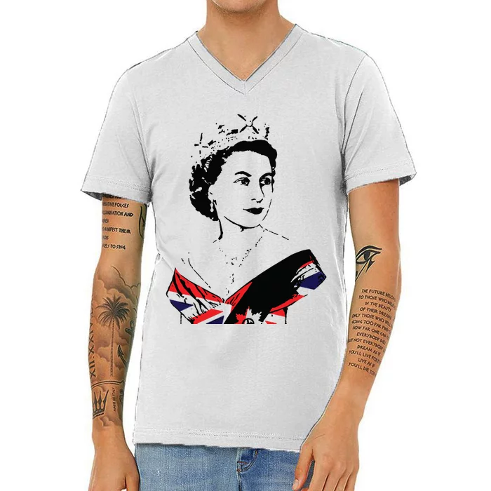 The Queens Platinum Jubilee 2022 Queen Elizabeth II Platinum Jubilee V-Neck T-Shirt