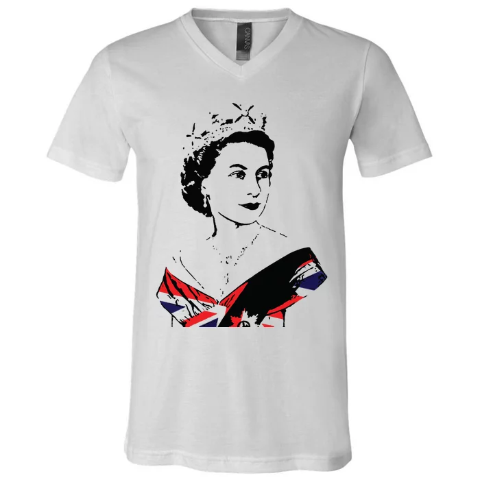 The Queens Platinum Jubilee 2022 Queen Elizabeth II Platinum Jubilee V-Neck T-Shirt