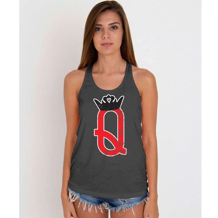 The Queen | Playing Card Poker Women's Knotted Racerback Tank