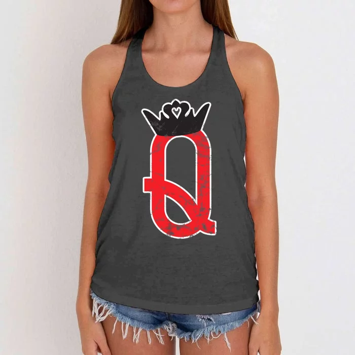 The Queen | Playing Card Poker Women's Knotted Racerback Tank