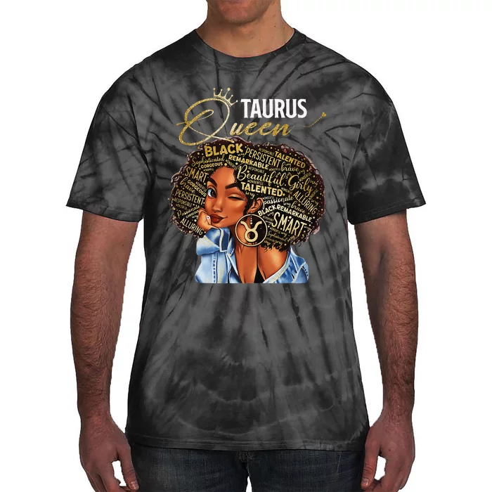 Taurus Queen Sweet As Candy Birthday Gift For Black Wo Tie-Dye T-Shirt