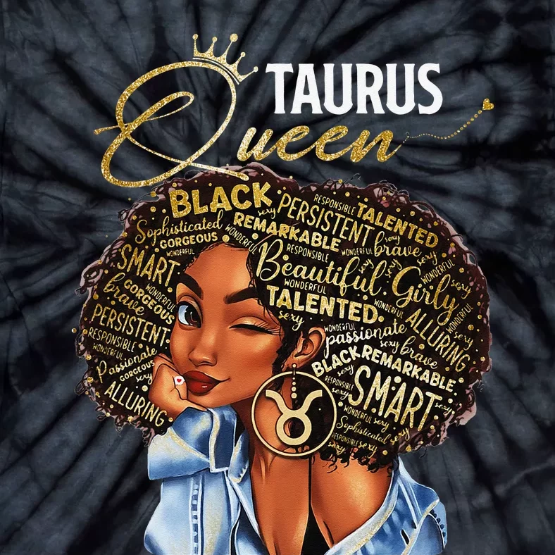 Taurus Queen Sweet As Candy Birthday Gift For Black Wo Tie-Dye T-Shirt