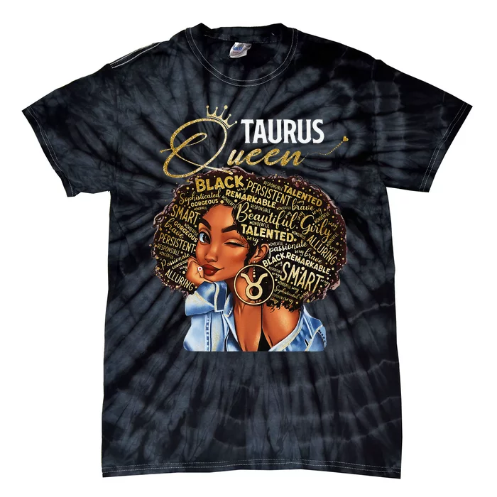 Taurus Queen Sweet As Candy Birthday Gift For Black Wo Tie-Dye T-Shirt