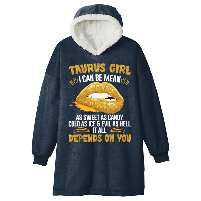 Taurus Queen Sweet As Candy Sexy Lip Birthday Gifts Hooded Wearable Blanket