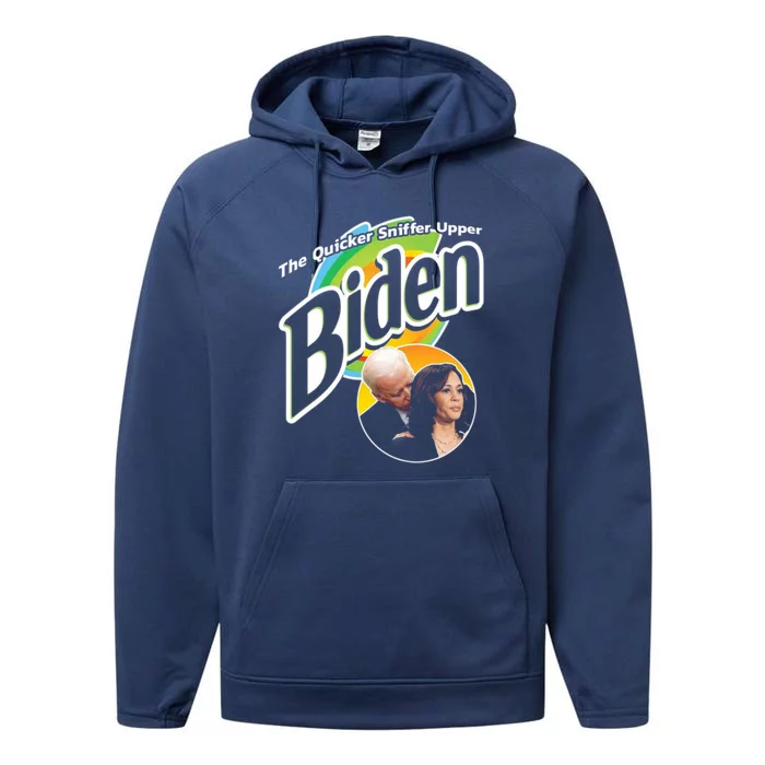 The Quicker Sniffer Upper Biden & Kamala Harris Performance Fleece Hoodie