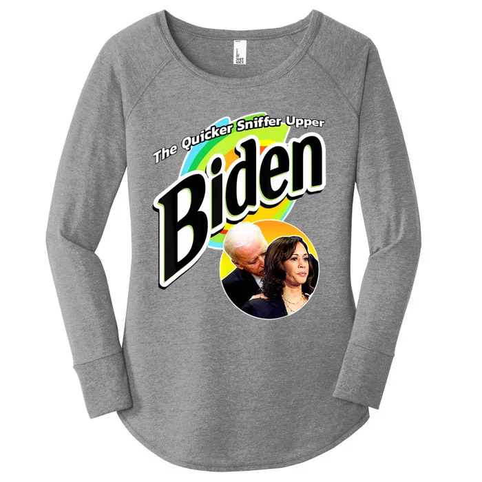 The Quicker Sniffer Upper Cute Gift Anti Biden Cute Gift Pro Trump Funny Great G Women's Perfect Tri Tunic Long Sleeve Shirt