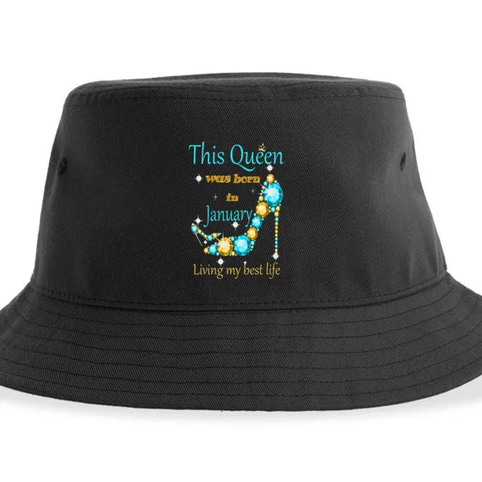 This Queen was Born In January Sustainable Bucket Hat