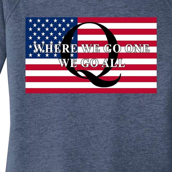 Trump Qanon Where We Go One We Go All Women's Perfect Tri Tunic Long Sleeve Shirt