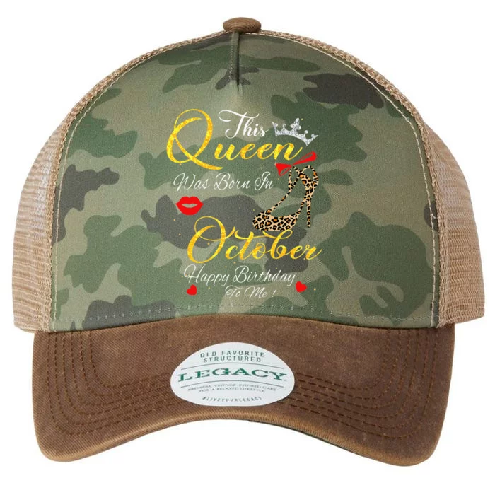 This Queen Was Born In October Birthday Gifts Women Her Legacy Tie Dye Trucker Hat