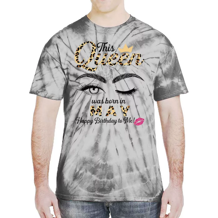 This Queen Was Born In May White Queen Birthday Tie-Dye T-Shirt