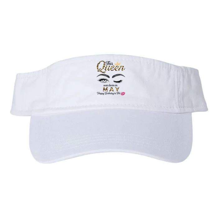 This Queen Was Born In May White Queen Birthday Valucap Bio-Washed Visor