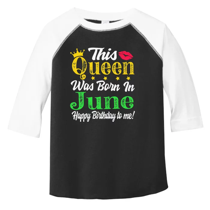 This Queen Was Born In June Birthday Toddler Fine Jersey T-Shirt