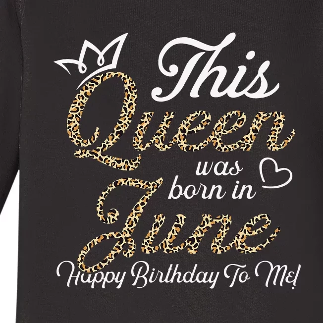 This Queens Was Born In June Cute Birthday Wo Baby Long Sleeve Bodysuit