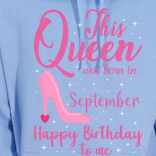 This Queen Was Born In September Born September Gift Unisex Surf Hoodie