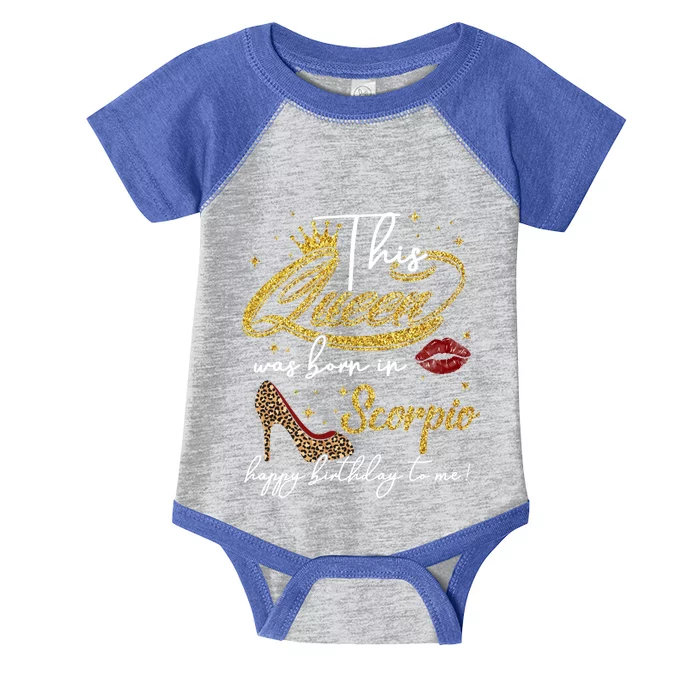 This Queen Was Born Scorpio October November Birthday Gift Infant Baby Jersey Bodysuit