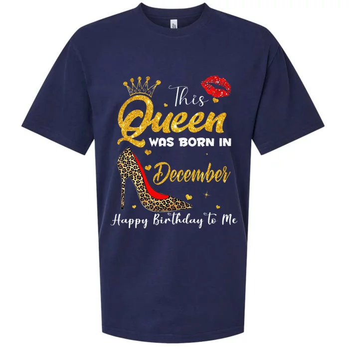 This Queen Was Born In December Happy Birthday To Me Sueded Cloud Jersey T-Shirt