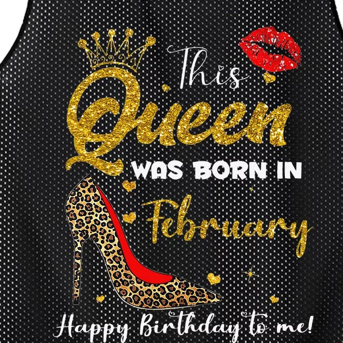 This Queen Was Born In February Happy Birthday To Me Wo Mesh Reversible Basketball Jersey Tank