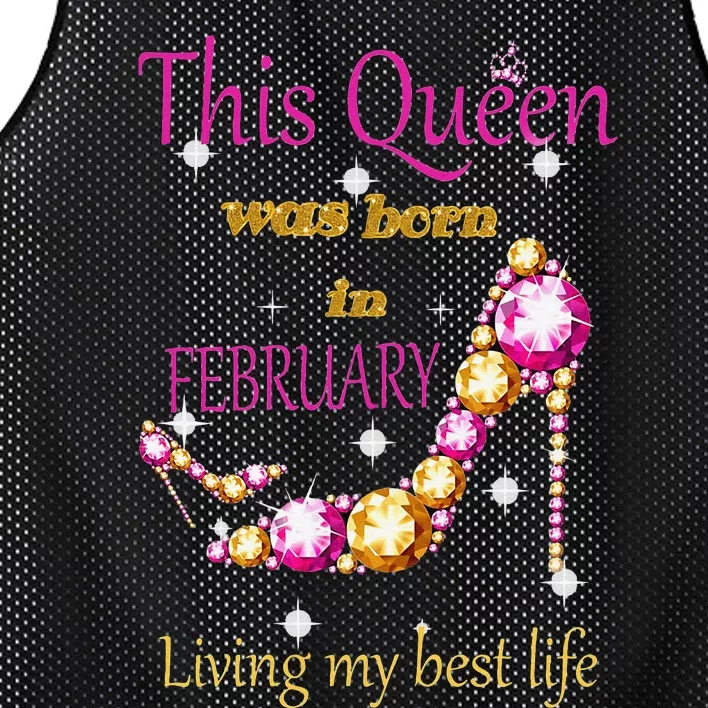 This Queen was Born In February Mesh Reversible Basketball Jersey Tank