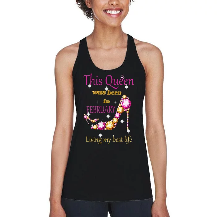 This Queen was Born In February Women's Racerback Tank