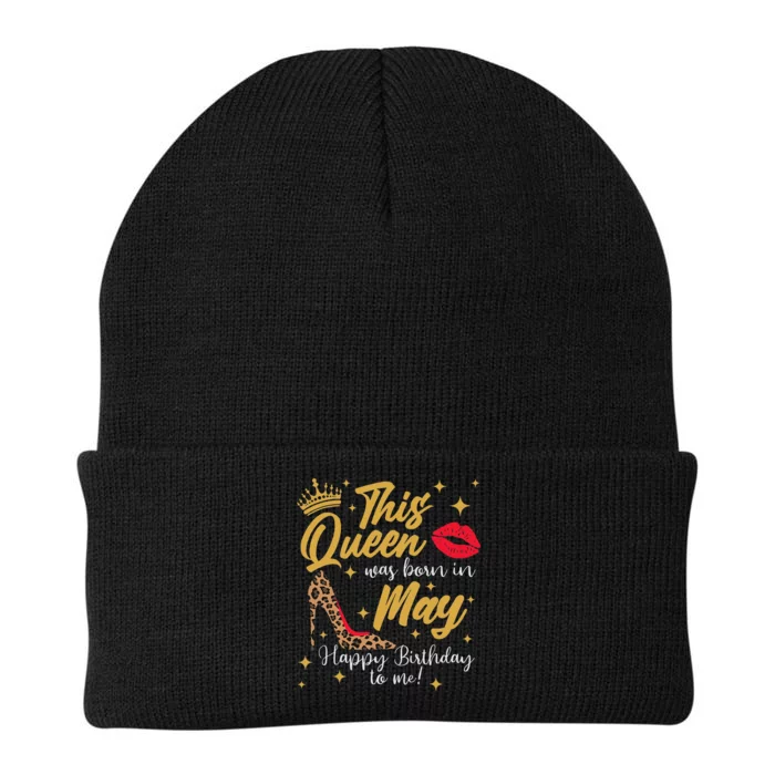 This Queen Was Born In May Happy Birthday To Me Knit Cap Winter Beanie