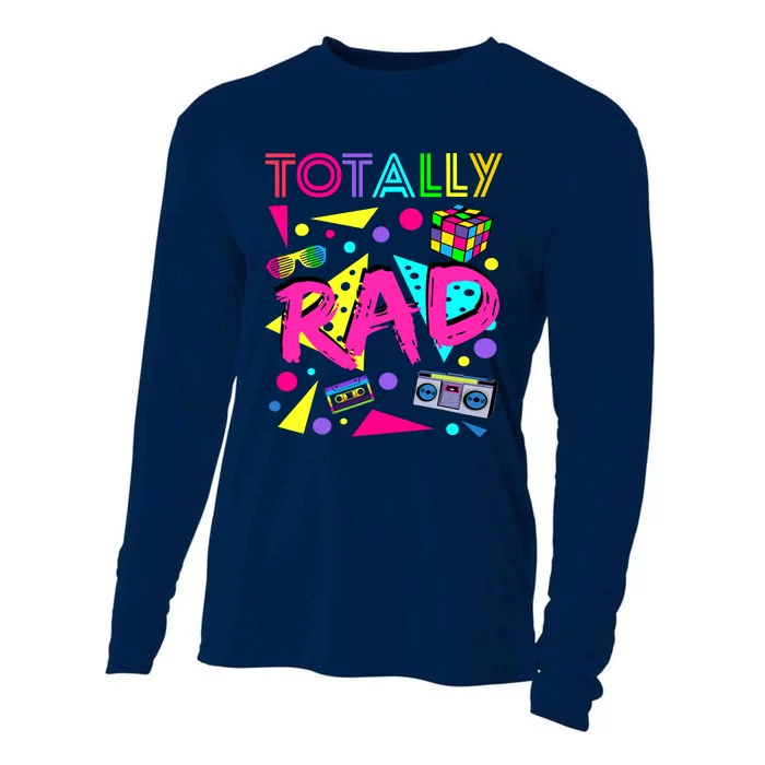 Totally Rad 1980s Vintage Eighties Costume Party Cooling Performance Long Sleeve Crew