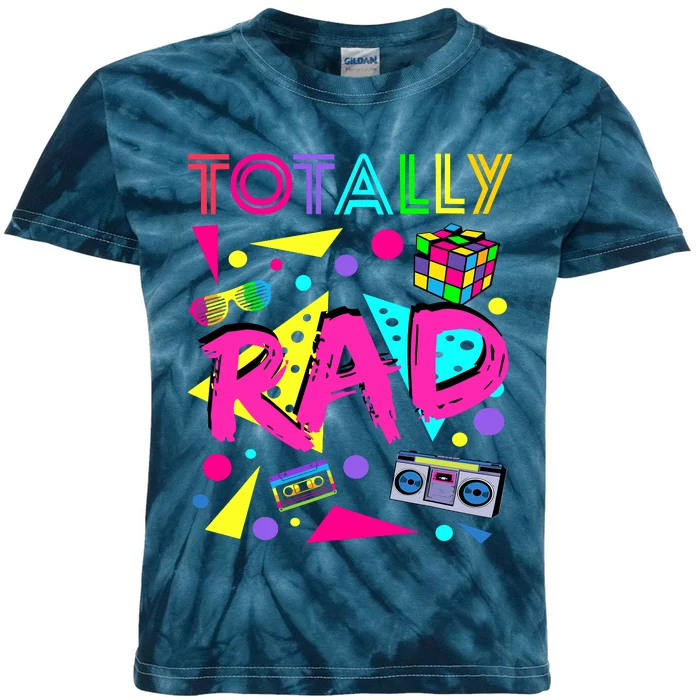 Totally Rad 1980s Vintage Eighties Costume Party Kids Tie-Dye T-Shirt