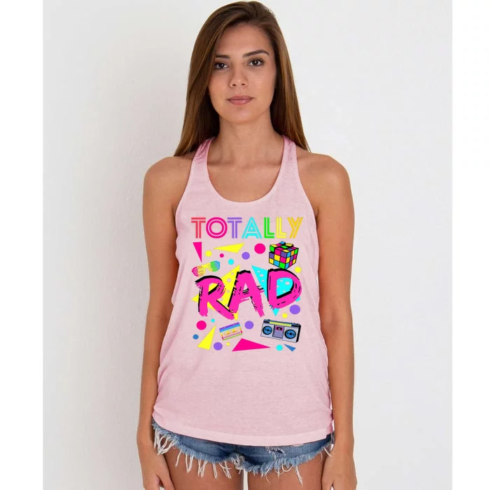 Totally Rad 1980s Vintage Eighties Costume Party Women's Knotted Racerback Tank