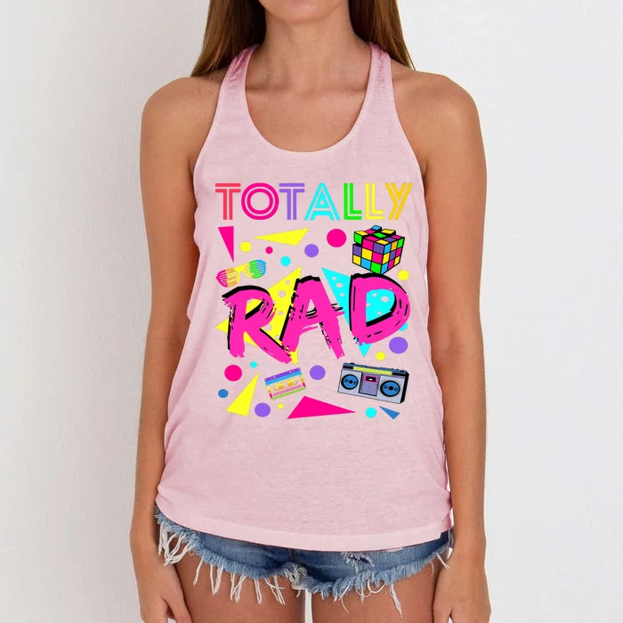 Totally Rad 1980s Vintage Eighties Costume Party Women's Knotted Racerback Tank