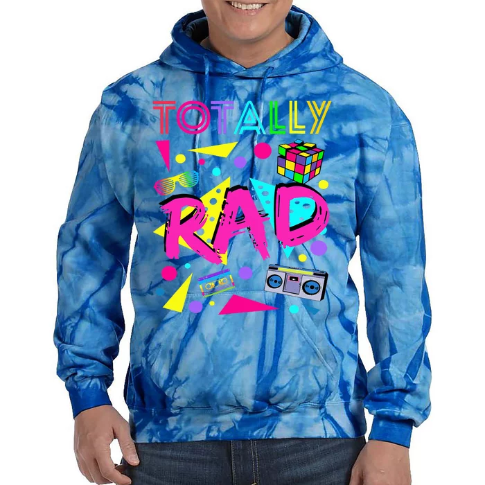 Totally Rad 1980s Vintage Eighties Costume Party Tie Dye Hoodie