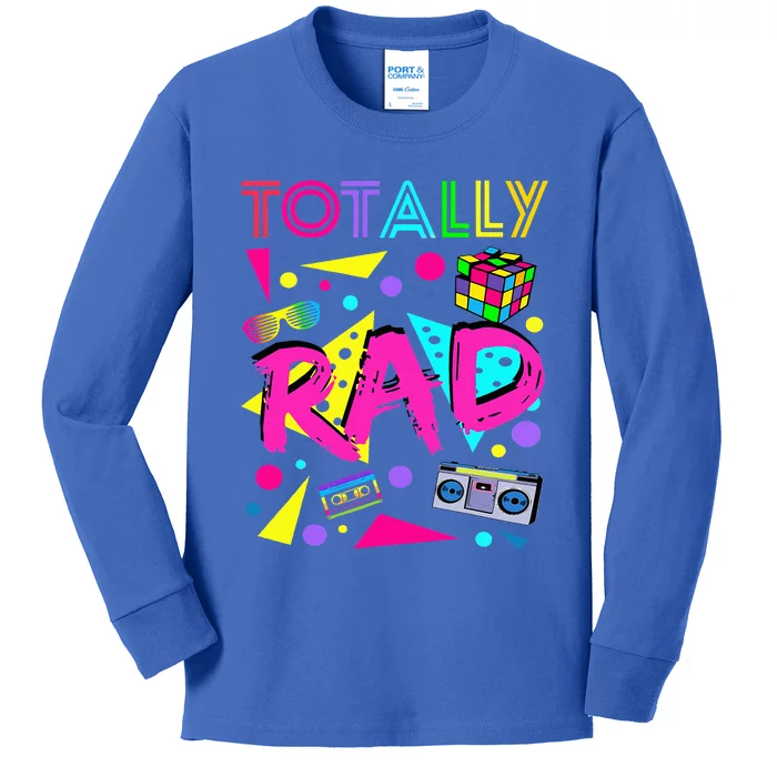 Totally Rad 1980s Vintage Eighties Costume Party Kids Long Sleeve Shirt