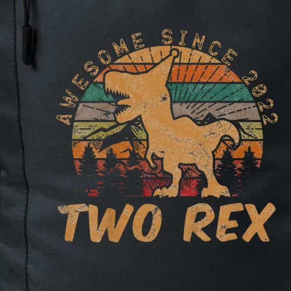 Two Rex 2nd Birthday Gift Second Dinosaur 2 Year Old Daily Commute Backpack