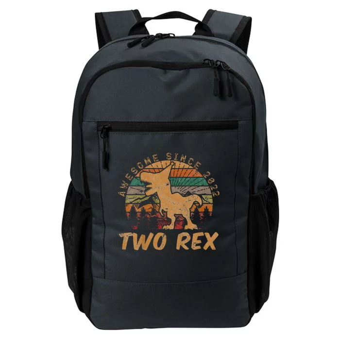 Two Rex 2nd Birthday Gift Second Dinosaur 2 Year Old Daily Commute Backpack