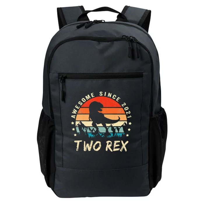 Two Rex 2nd Birthday Gift Second Dinosaur 2 Year Old Cute Daily Commute Backpack