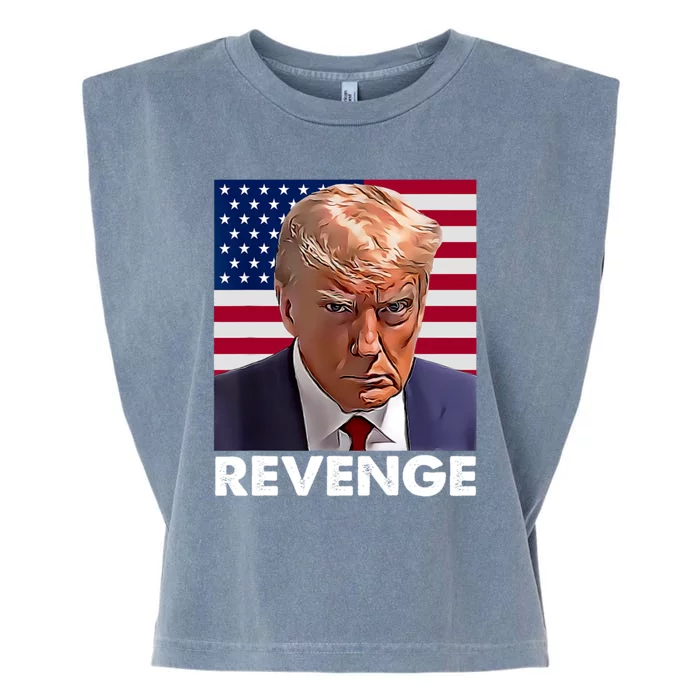 Trump Revenge 2024 Flag Usa Presidential Garment-Dyed Women's Muscle Tee