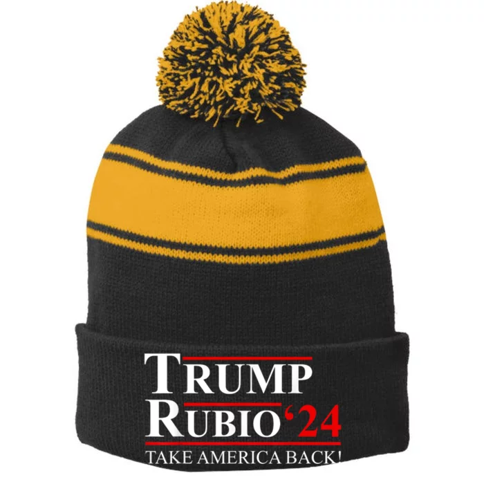 Trump Rubio 2024 Vice President Trump Vp Trump 2024 Election Stripe Pom Pom Beanie