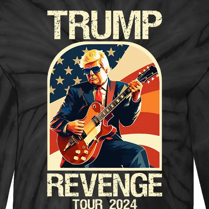 Trump Revenge 2024 Funny Political Election 2024 Tie-Dye Long Sleeve Shirt