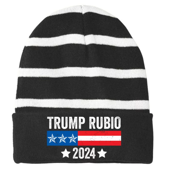 Trump Rubio 2024 Trump 2024 Striped Beanie with Solid Band