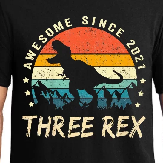 Three Rex 3rd Birthday Third Dinosaur 3 Year Old Pajama Set