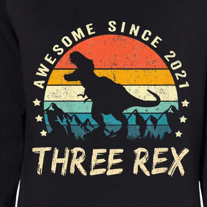 Three Rex 3rd Birthday Third Dinosaur 3 Year Old Womens California Wash Sweatshirt