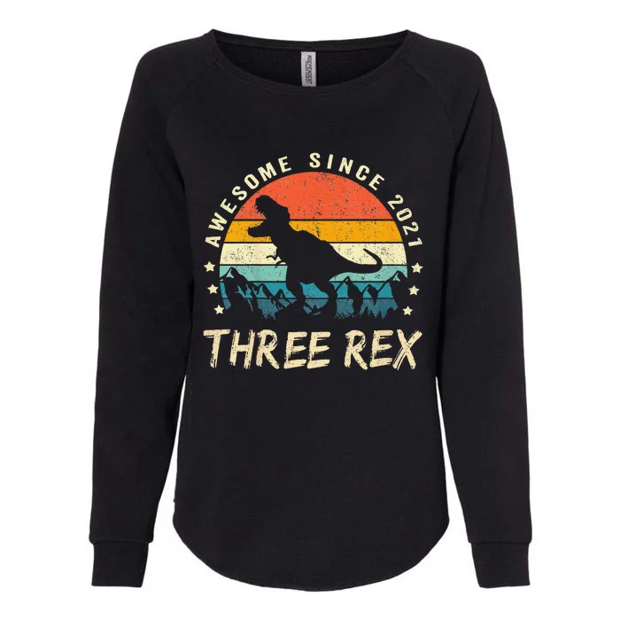 Three Rex 3rd Birthday Third Dinosaur 3 Year Old Womens California Wash Sweatshirt