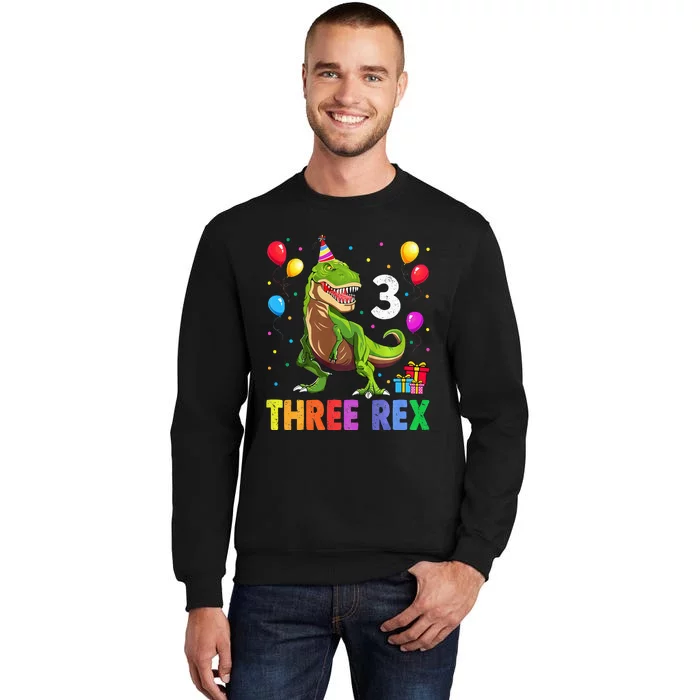 Three Rex 3rd Birthday Third Dinosaur 3 Year Old Sweatshirt