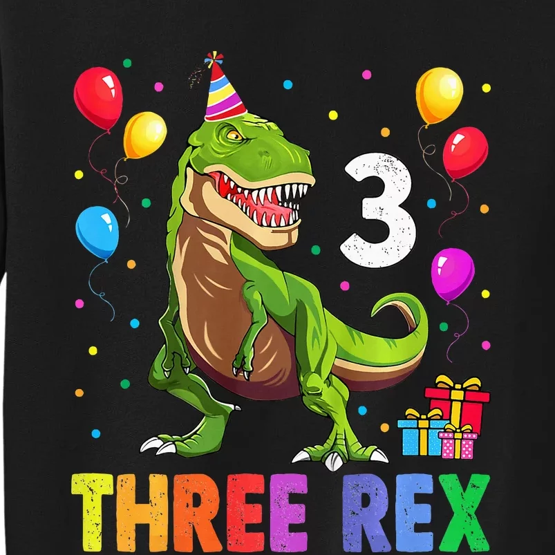 Three Rex 3rd Birthday Third Dinosaur 3 Year Old Sweatshirt