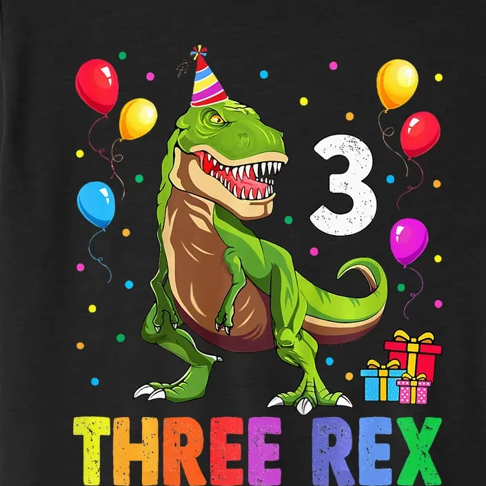 Three Rex 3rd Birthday Third Dinosaur 3 Year Old ChromaSoft Performance T-Shirt