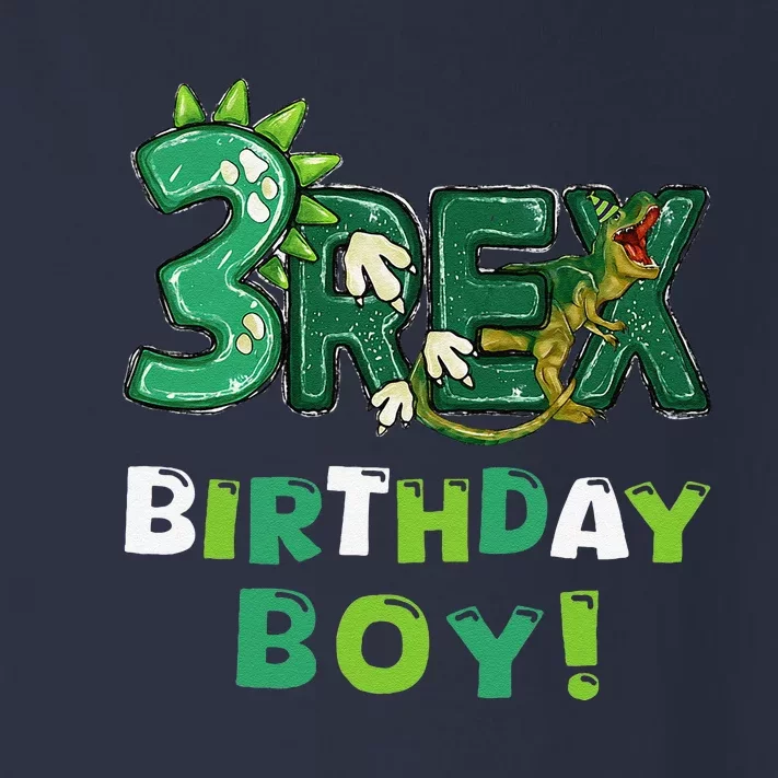 Three Rex 3rd Birthday Third Dinosaur 3 Year Old Toddler Long Sleeve Shirt