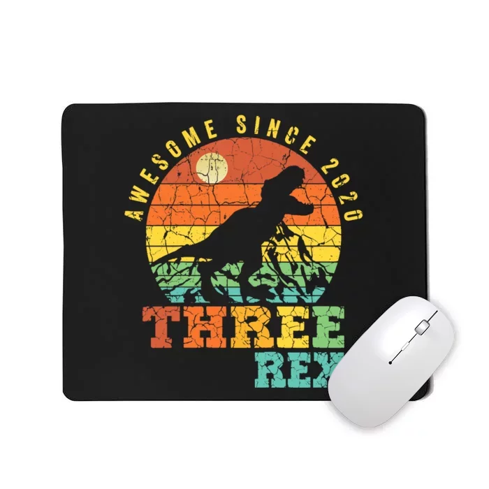 Three Rex 3rd Birthday Boy Third Dinosaur Awesome Mousepad