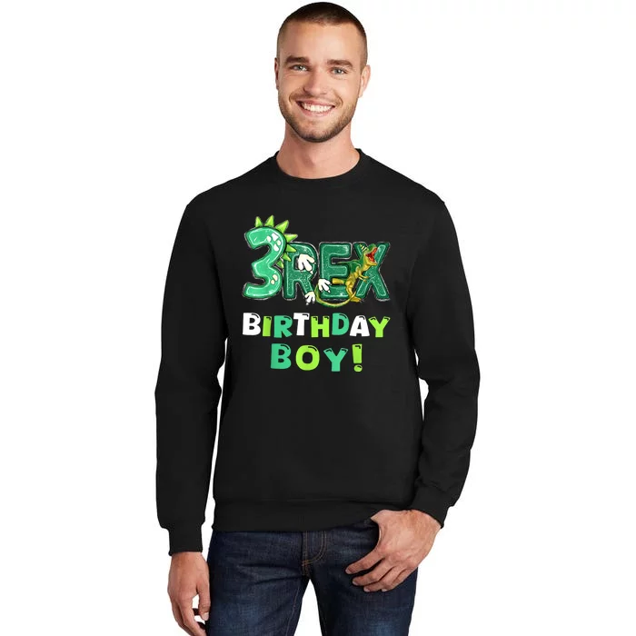 Three Rex 3rd Birthday Third Dinosaur 3 Year Old Sweatshirt